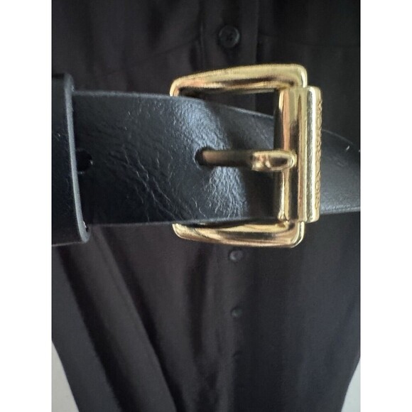 Michael Kors dress Women's Kate Belted Button-Down Midi Dress black $185 size XL - Picture 7 of 14